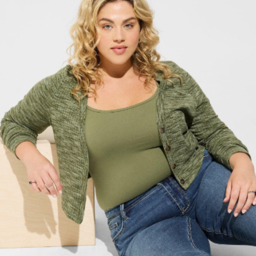 Torrid Space Dye Cardigan V-Neck Sweater